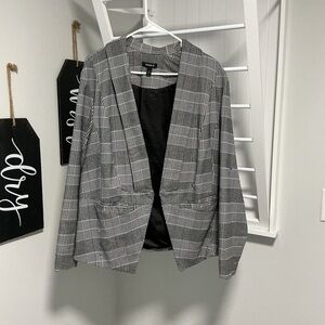 Torrid Gray and Black Checkered Blazer
